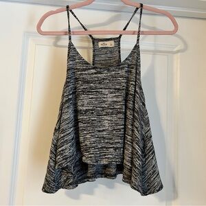 Hollister Women’s L Gray Tank Razor Back Spaghetti Straps Sleeveless